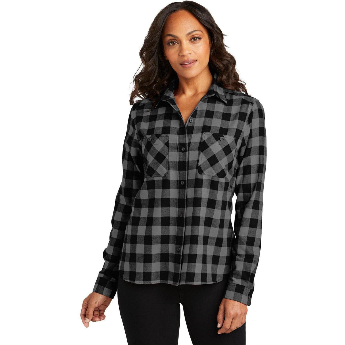no-logo Port Authority Ladies Plaid Flannel Shirt-Port Authority-Thread Logic