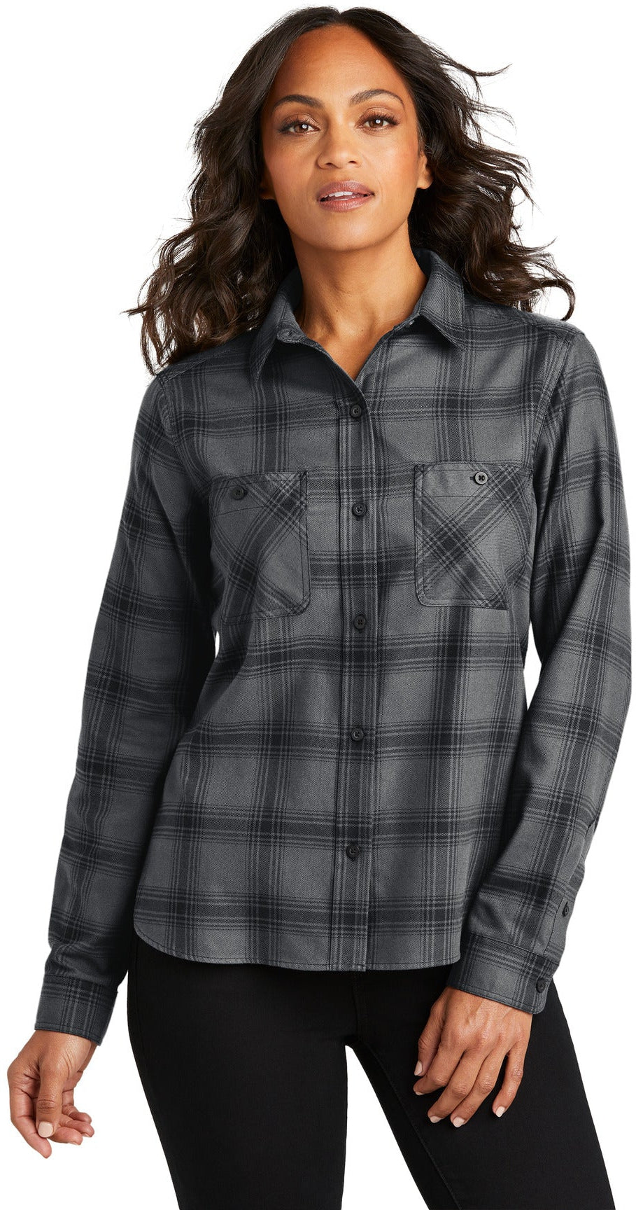 no-logo Port Authority Ladies Plaid Flannel Shirt-Port Authority-Thread Logic