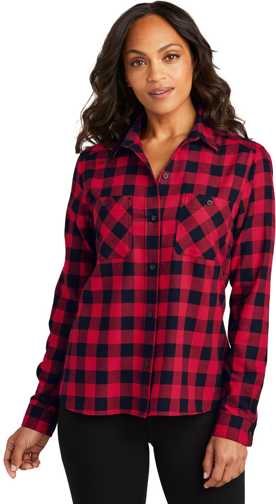 no-logo Port Authority Ladies Plaid Flannel Shirt-Port Authority-Thread Logic