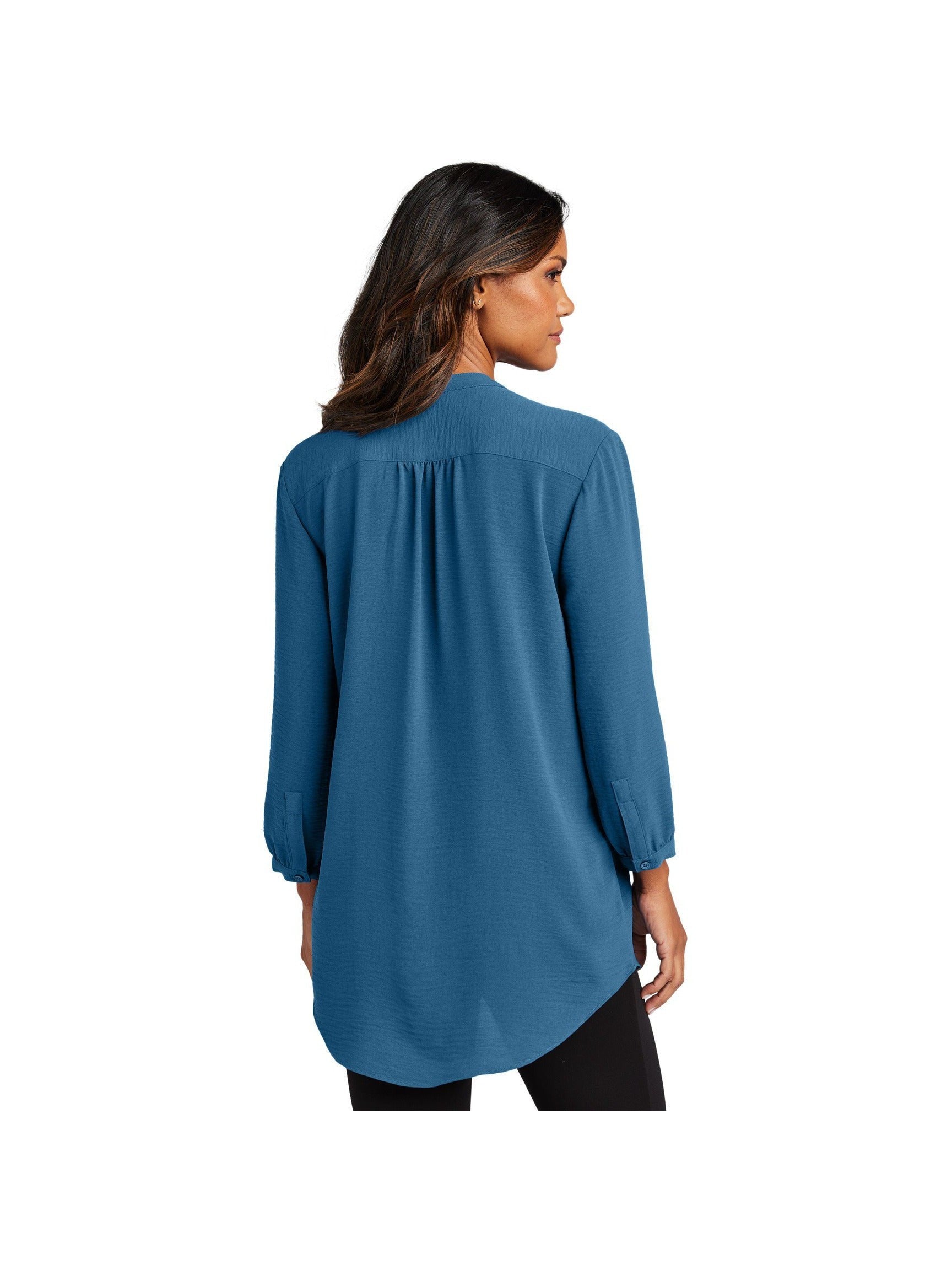 no-logo Port Authority Ladies 3/4-Sleeve Textured Crepe Tunic-Port Authority-Thread Logic