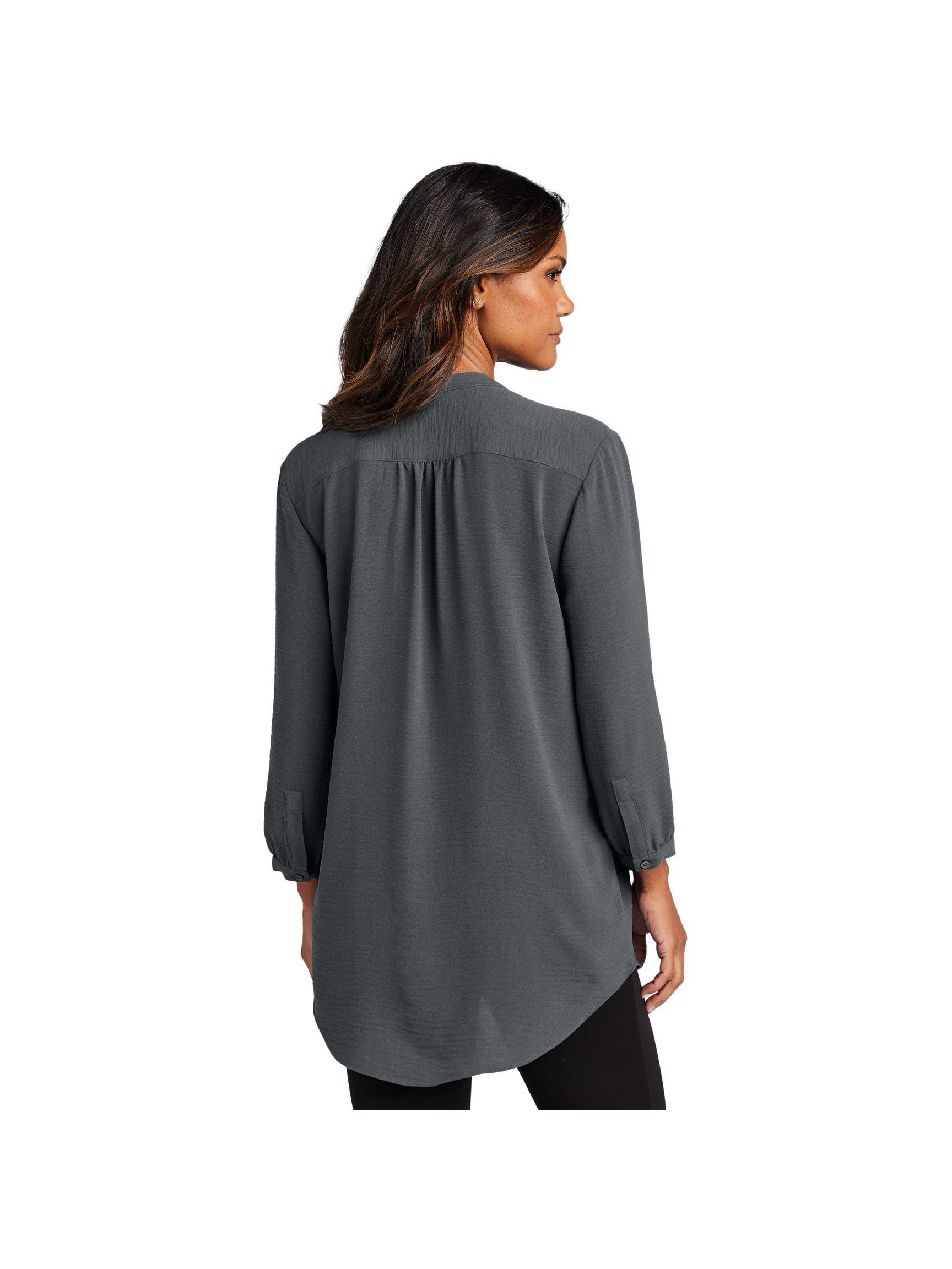 no-logo Port Authority Ladies 3/4-Sleeve Textured Crepe Tunic-Port Authority-Thread Logic