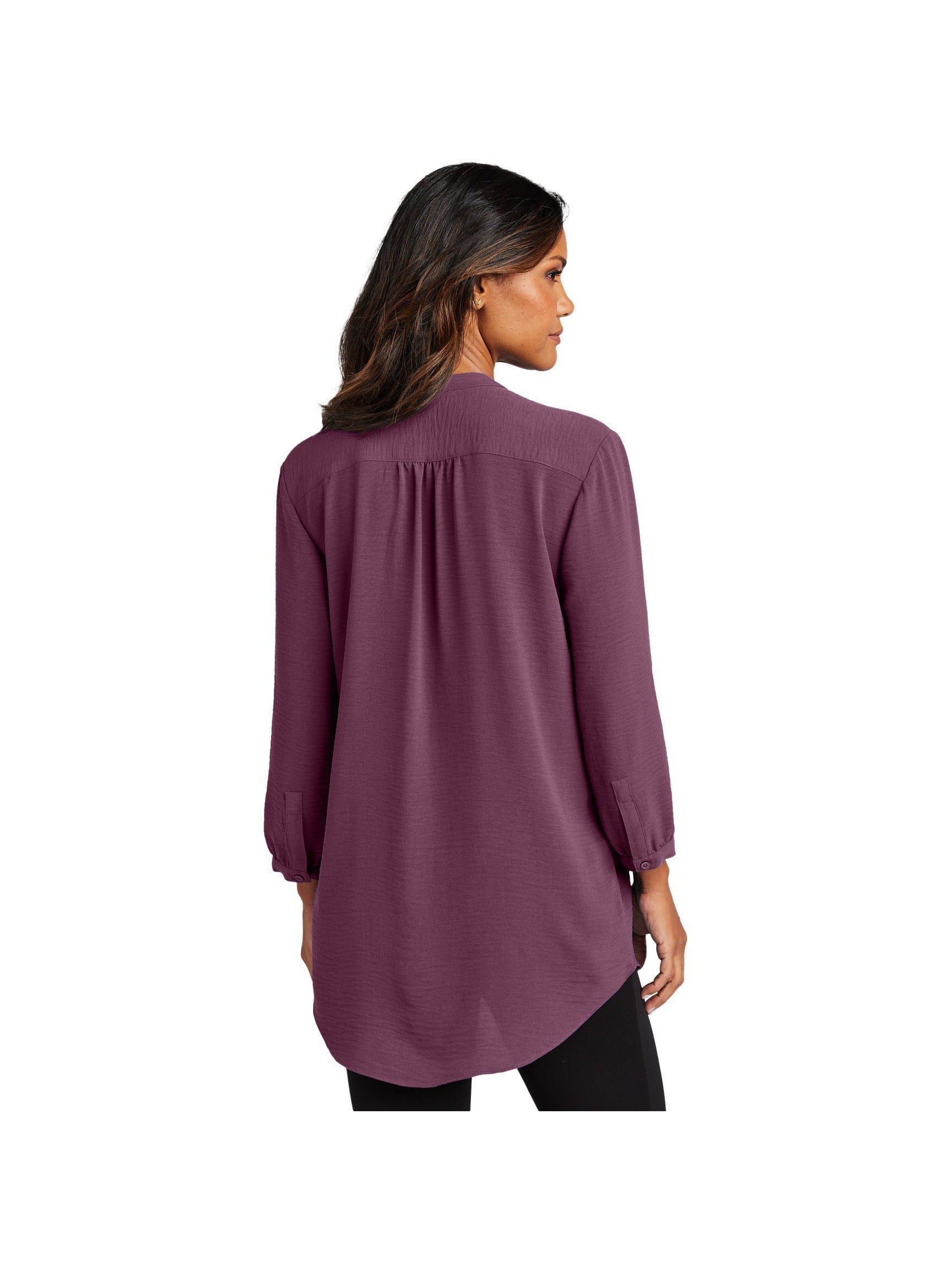 no-logo Port Authority Ladies 3/4-Sleeve Textured Crepe Tunic-Port Authority-Thread Logic
