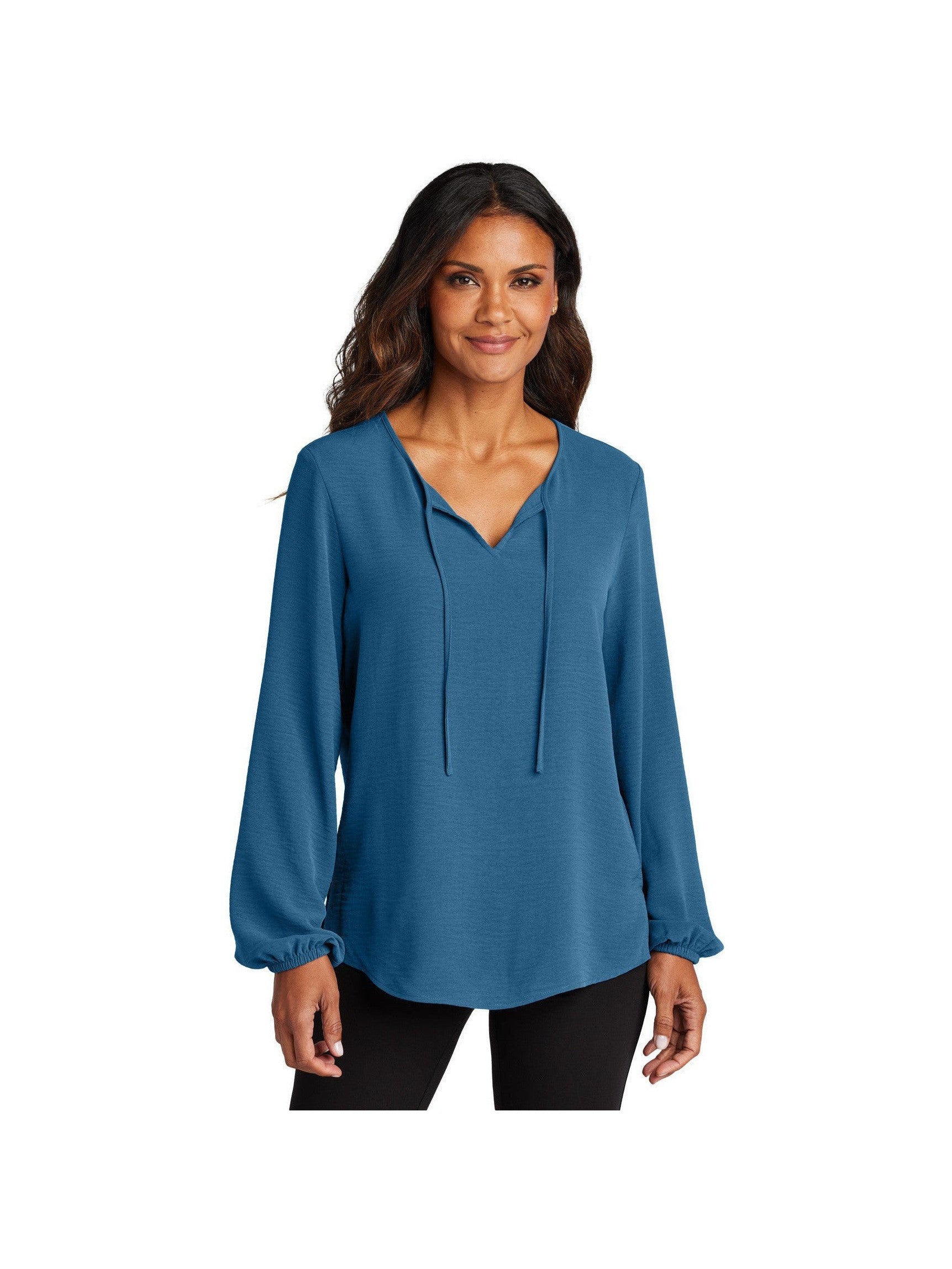 no-logo Port Authority Ladies Textured Crepe Blouse-Port Authority-Thread Logic
