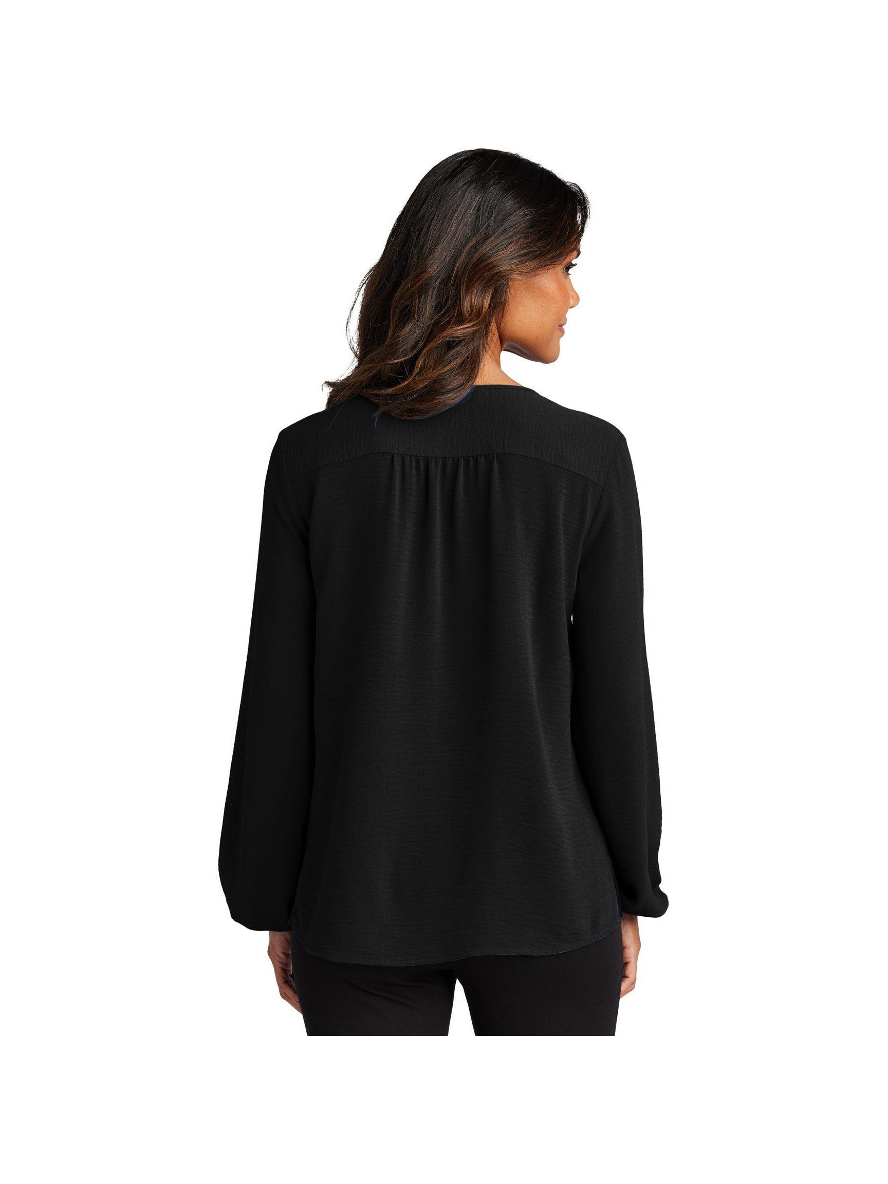 no-logo Port Authority Ladies Textured Crepe Blouse-Port Authority-Thread Logic