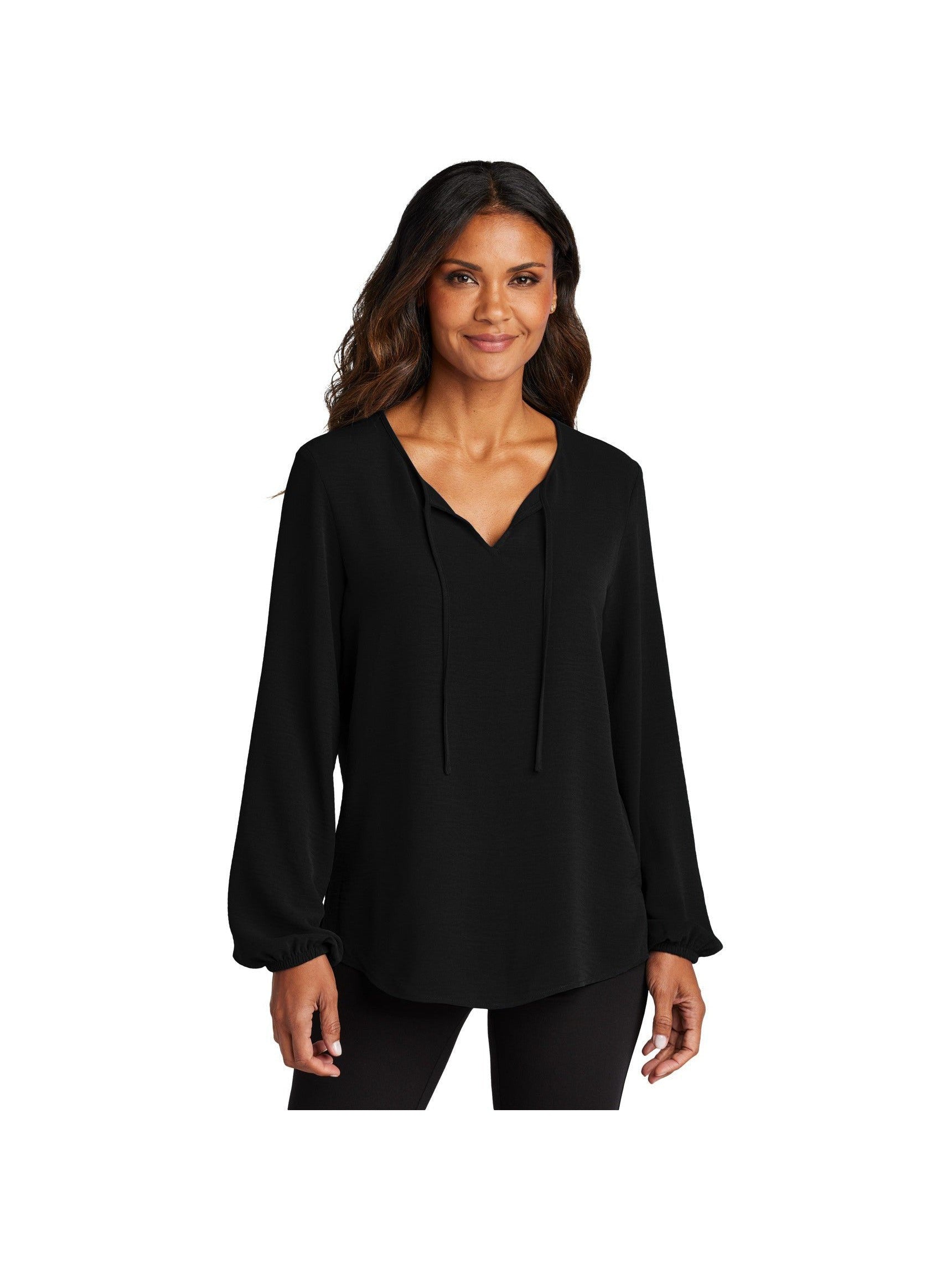 no-logo Port Authority Ladies Textured Crepe Blouse-Port Authority-Thread Logic