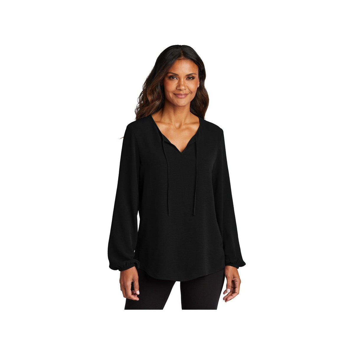 no-logo Port Authority Ladies Textured Crepe Blouse-Port Authority-Thread Logic