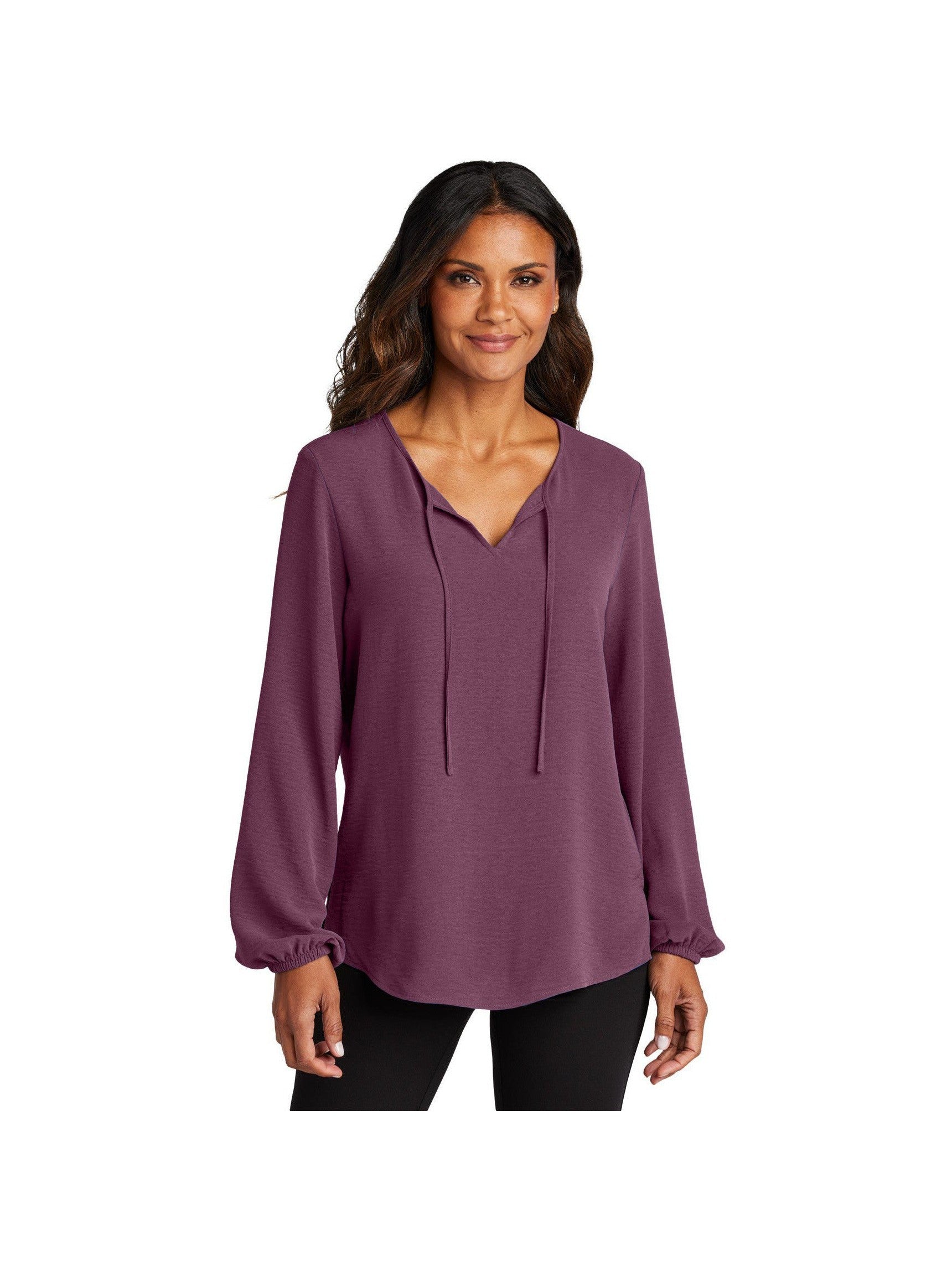 no-logo Port Authority Ladies Textured Crepe Blouse-Port Authority-Thread Logic