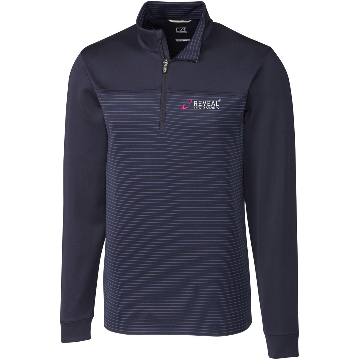no-logo Cutter & Buck Traverse Stripe Half Zip-Quarter Zips-Cutter&Buck-Thread Logic