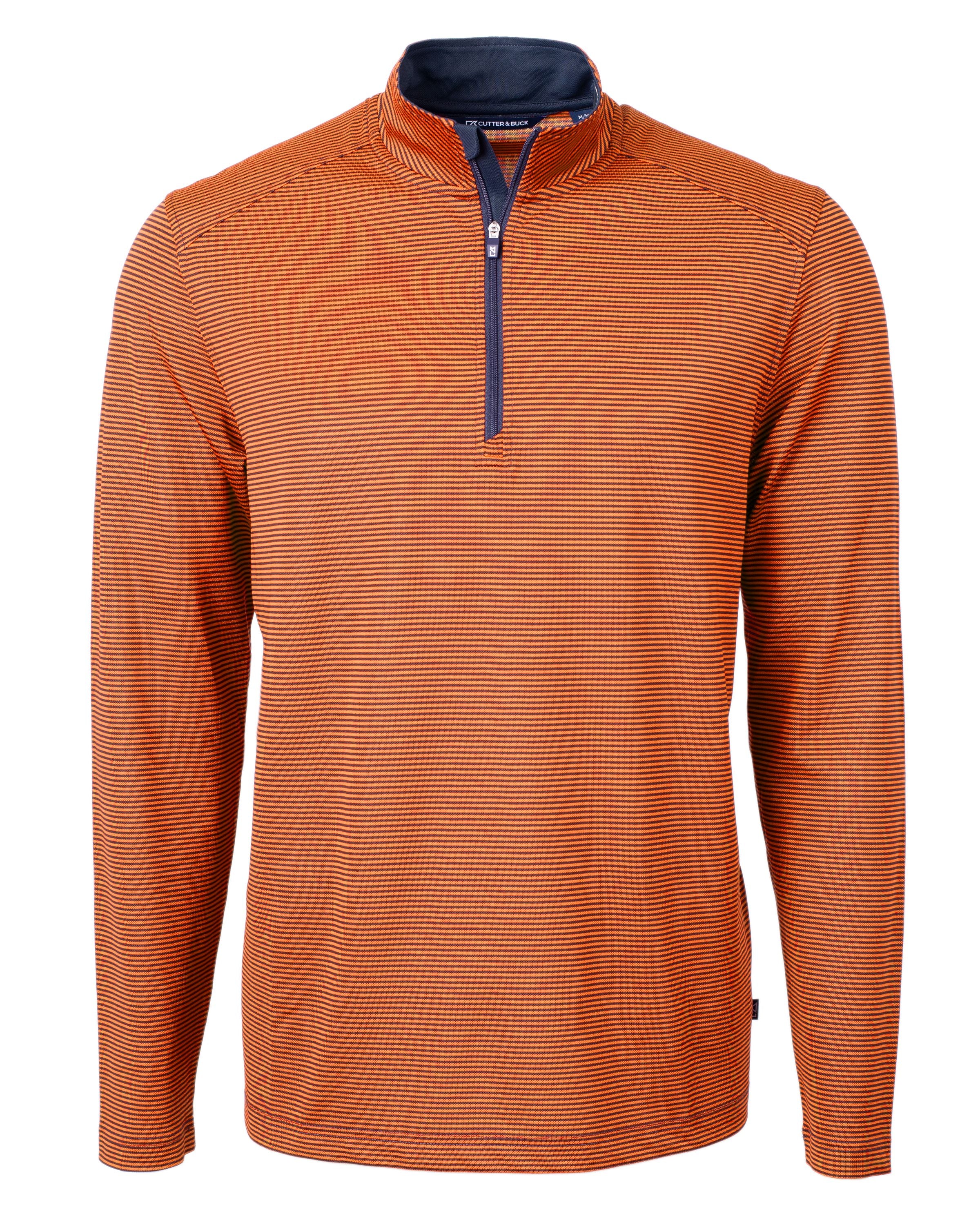 Cutter & Buck Virtue Eco Pique Micro Stripe Recycled Quarter Zip