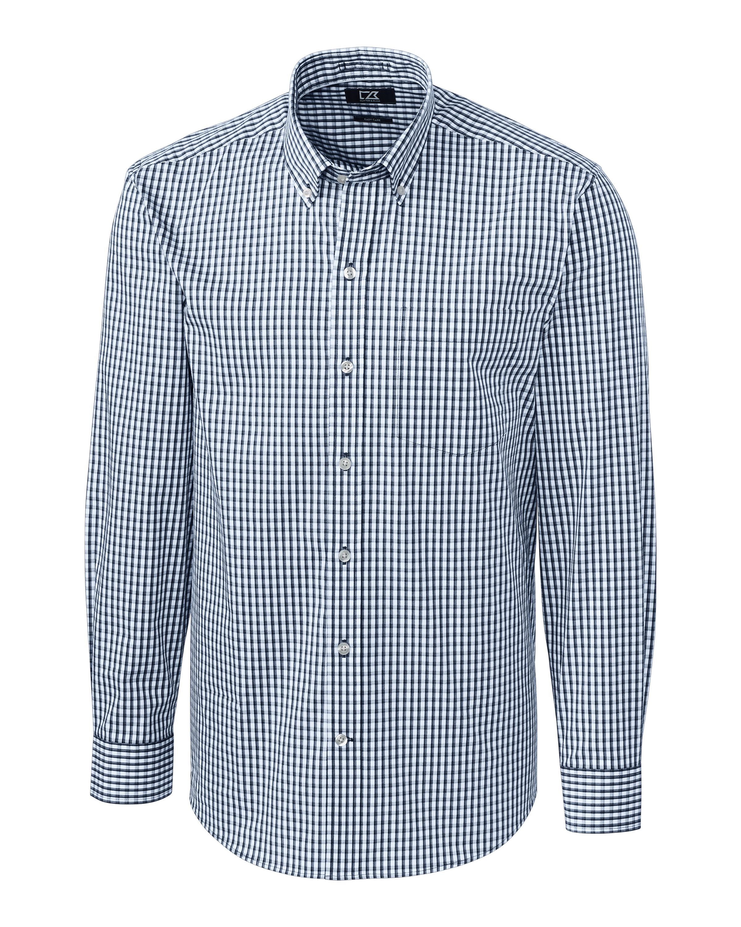 Cutter & Buck Easy Care Stretch Gingham Long Sleeve Dress Shirt
