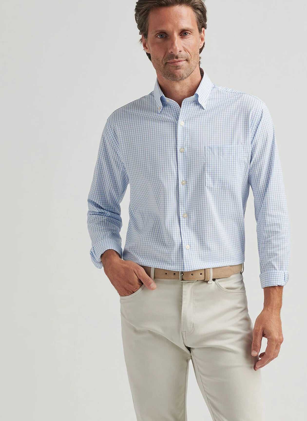 no-logo Peter Millar Hanford Performance Twill Sport Shirt-Peter Millar-Thread Logic