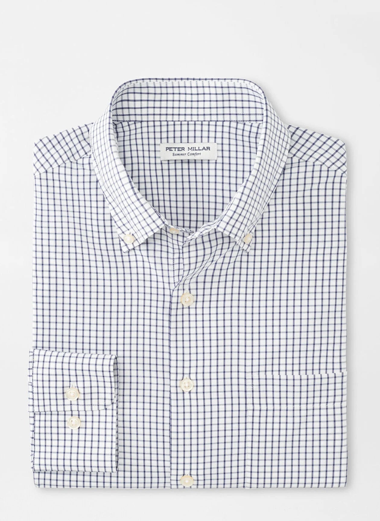 no-logo Peter Millar Hanford Performance Twill Sport Shirt-Peter Millar-Navy-S-*Specialty Item* (may take longer to process and ship separately)-Thread Logic