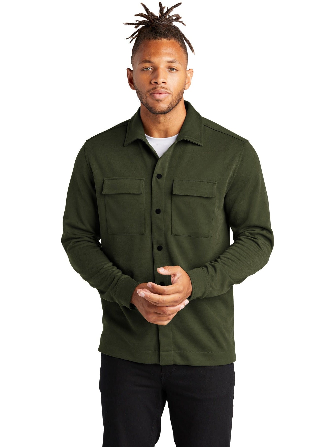 no-logo MERCER+METTLE Double-Knit Snap Front Jacket-Regular-Mercer Mettle-Thread Logic