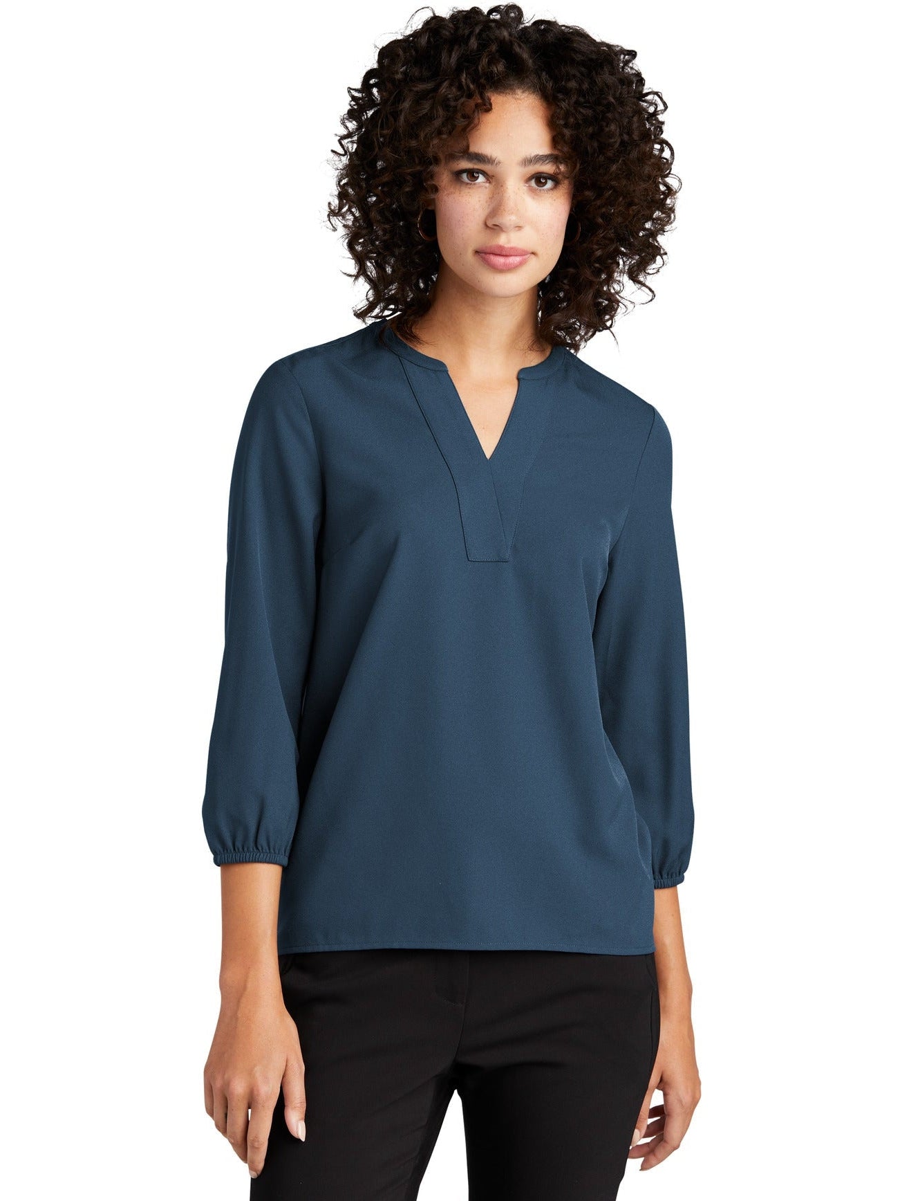 no-logo MERCER+METTLE Ladies Stretch Crepe 3/4-Sleeve Blouse-Regular-Mercer Mettle-Thread Logic