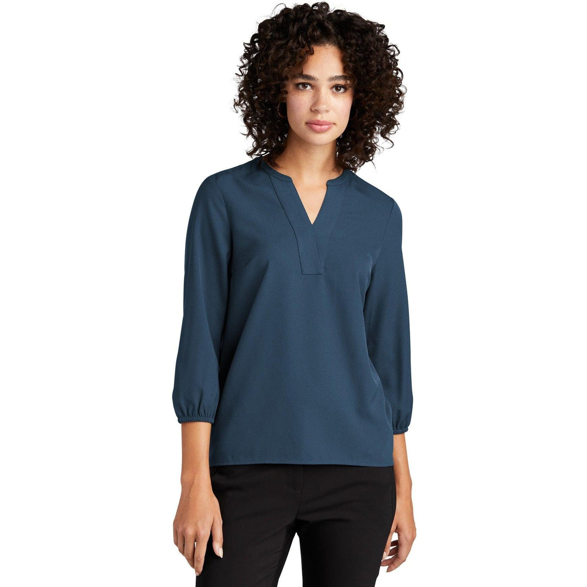 no-logo MERCER+METTLE Ladies Stretch Crepe 3/4-Sleeve Blouse-Regular-Mercer Mettle-Thread Logic