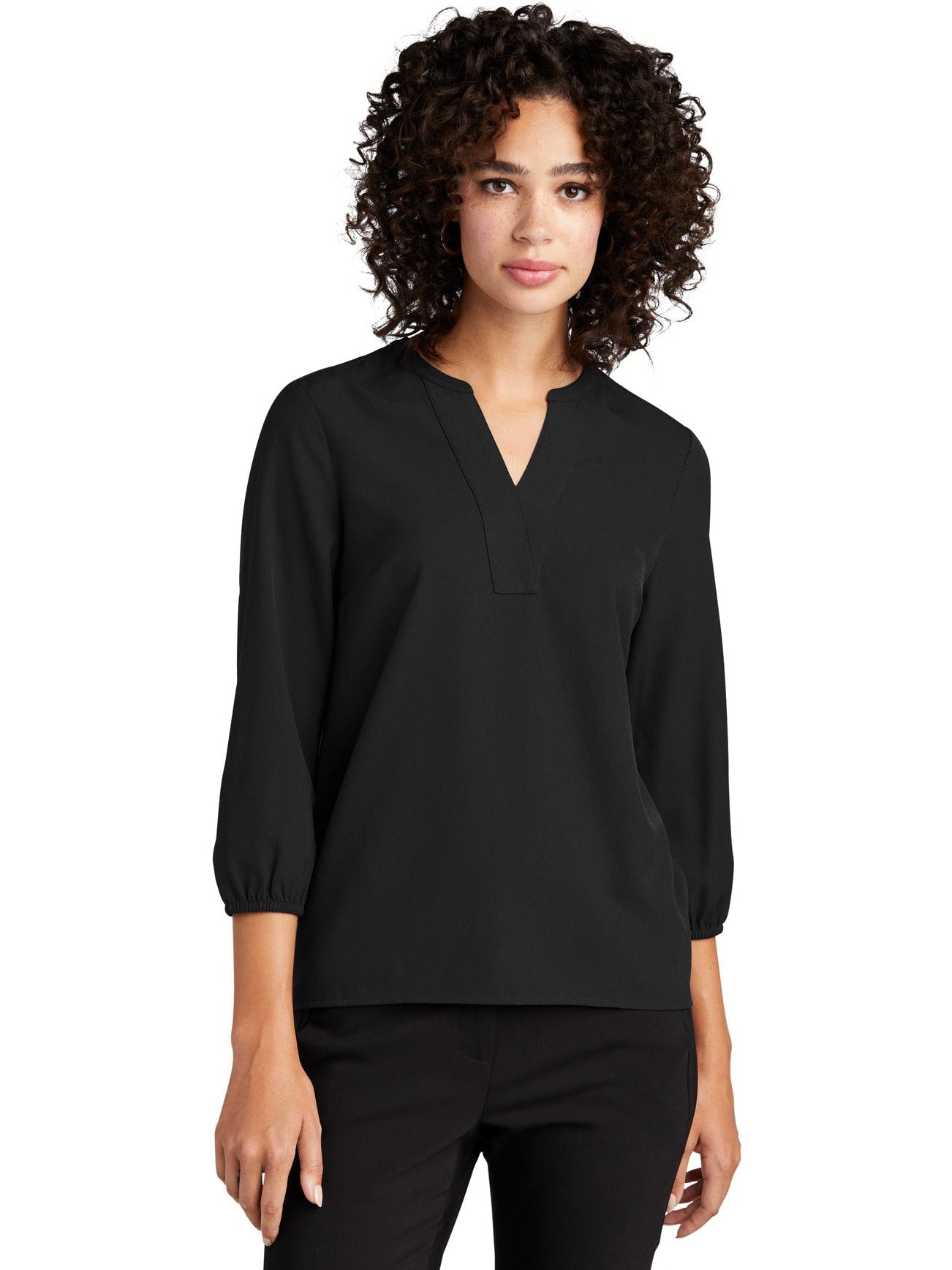 no-logo MERCER+METTLE Ladies Stretch Crepe 3/4-Sleeve Blouse-Regular-Mercer Mettle-Thread Logic