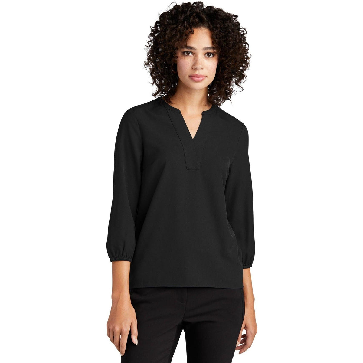 no-logo MERCER+METTLE Ladies Stretch Crepe 3/4-Sleeve Blouse-Regular-Mercer Mettle-Thread Logic