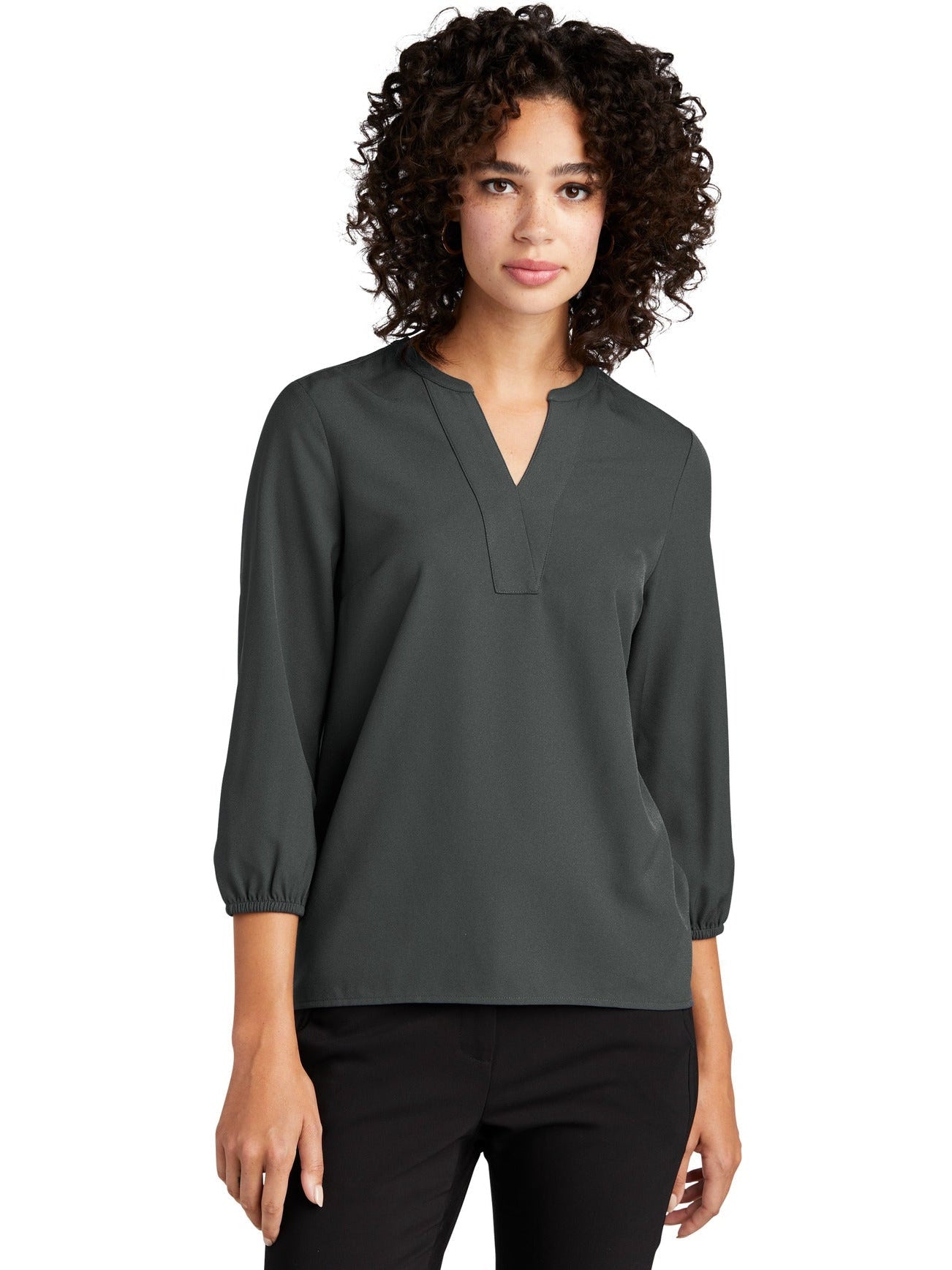 no-logo MERCER+METTLE Ladies Stretch Crepe 3/4-Sleeve Blouse-Regular-Mercer Mettle-Thread Logic