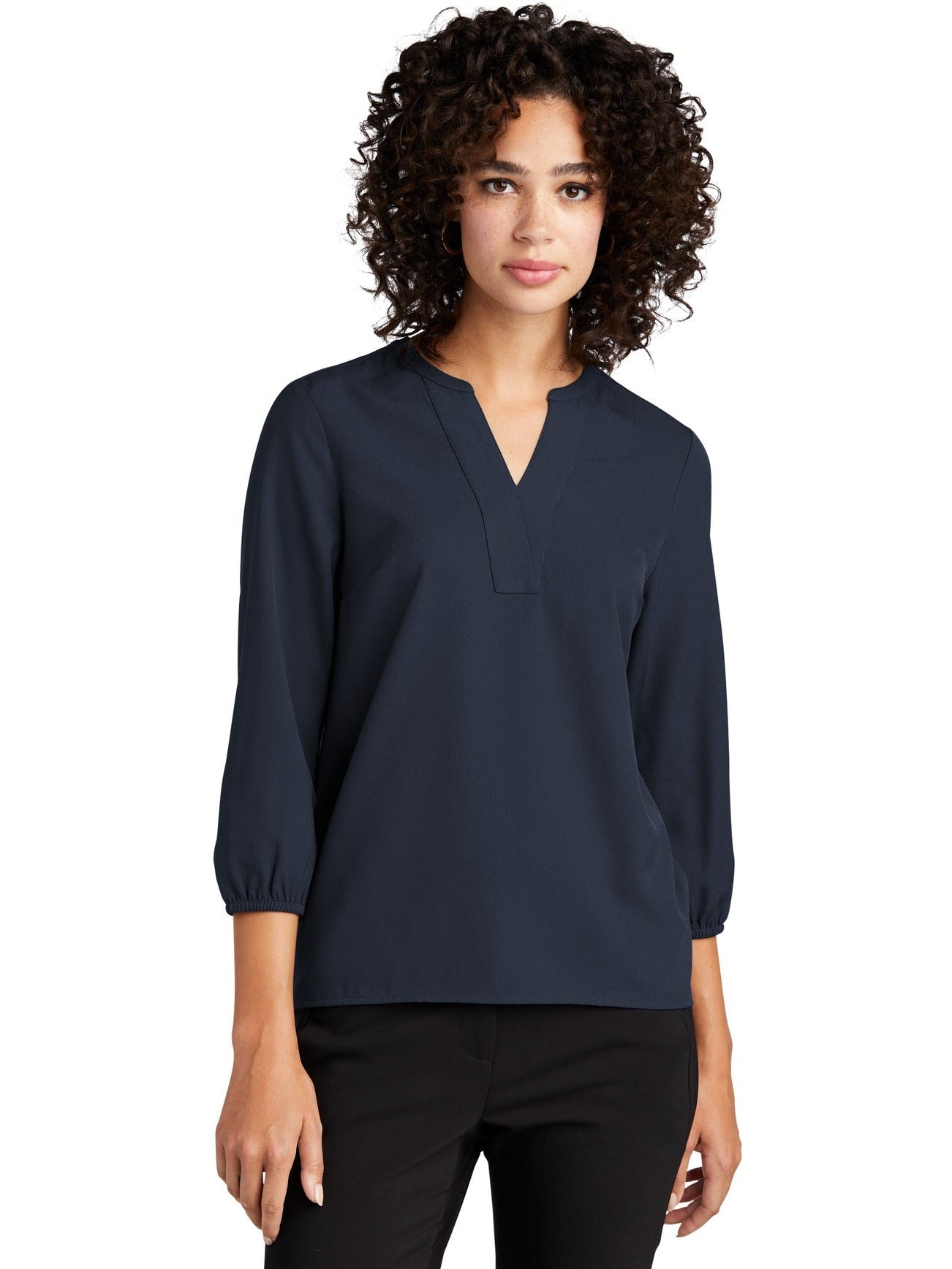 no-logo MERCER+METTLE Ladies Stretch Crepe 3/4-Sleeve Blouse-Regular-Mercer Mettle-Thread Logic