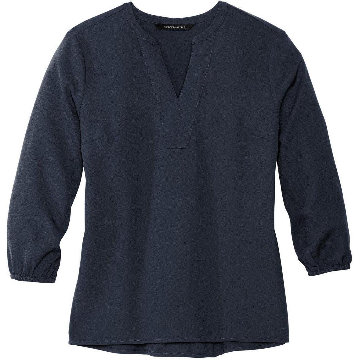 no-logo MERCER+METTLE Ladies Stretch Crepe 3/4-Sleeve Blouse