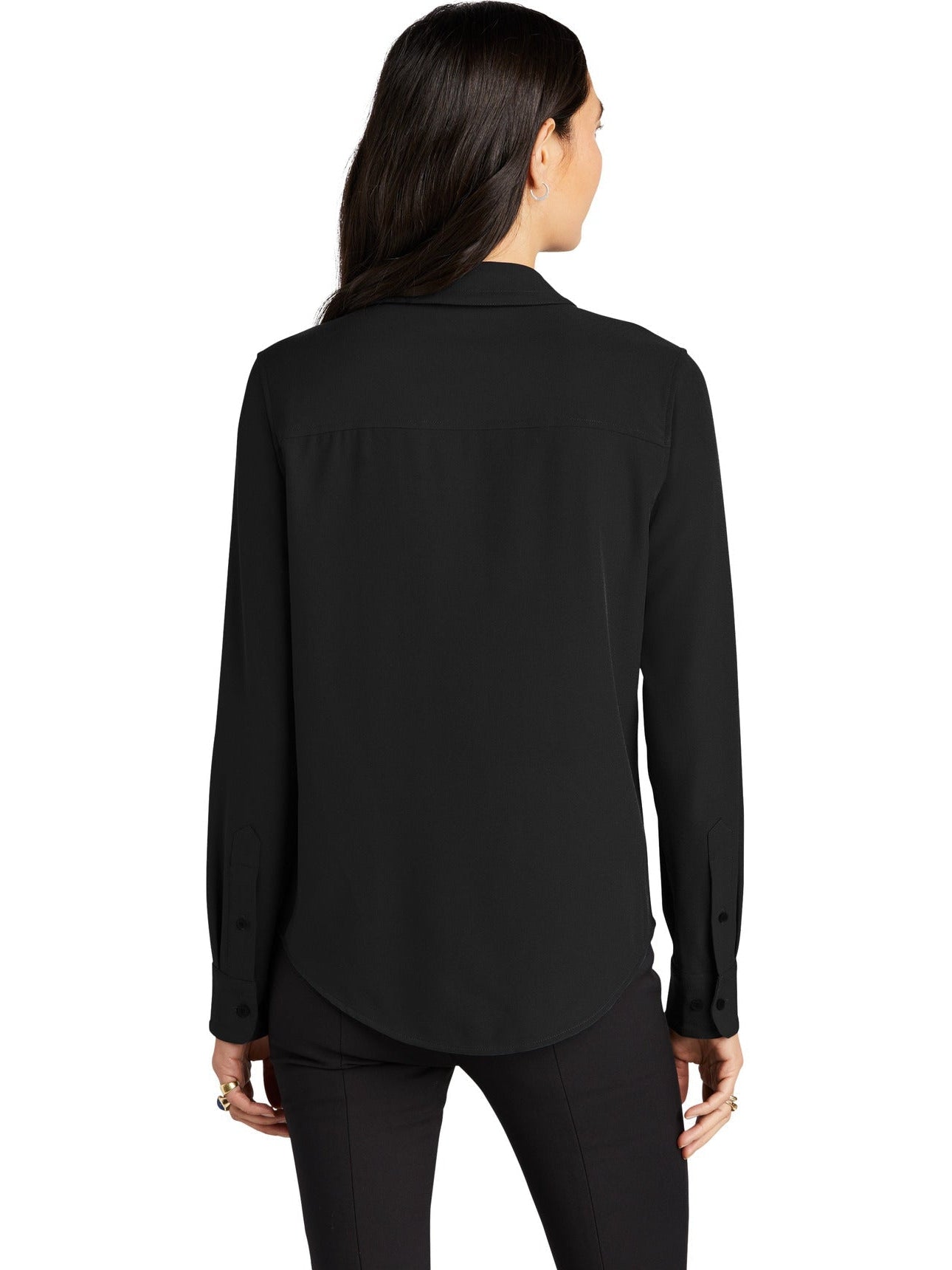 no-logo MERCER+METTLE Ladies Stretch Crepe Long Sleeve Camp Blouse-Regular-Mercer Mettle-Thread Logic