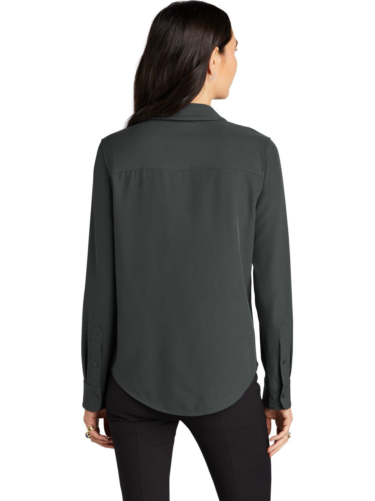 no-logo MERCER+METTLE Ladies Stretch Crepe Long Sleeve Camp Blouse-Regular-Mercer Mettle-Thread Logic