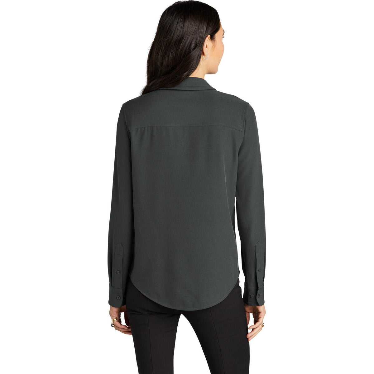 no-logo MERCER+METTLE Ladies Stretch Crepe Long Sleeve Camp Blouse-Regular-Mercer Mettle-Thread Logic