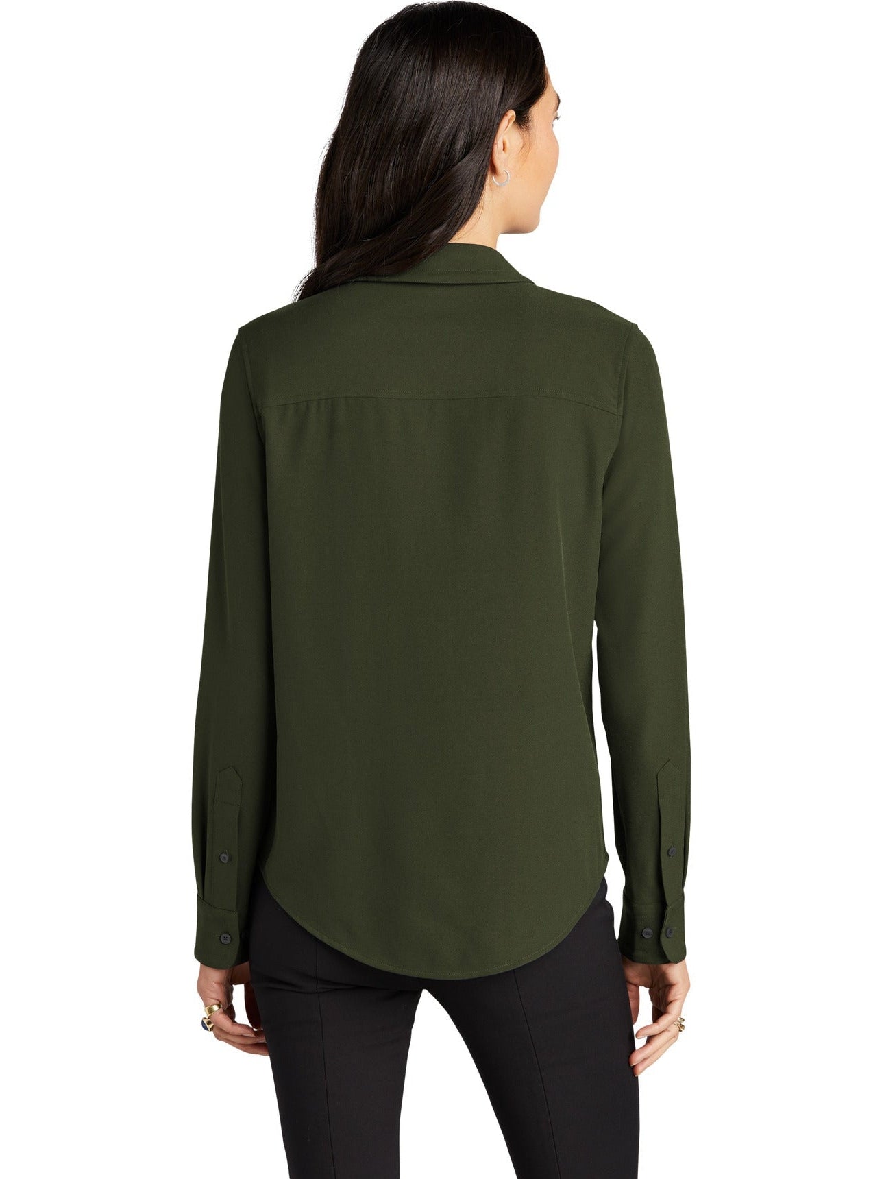 no-logo MERCER+METTLE Ladies Stretch Crepe Long Sleeve Camp Blouse-Regular-Mercer Mettle-Thread Logic