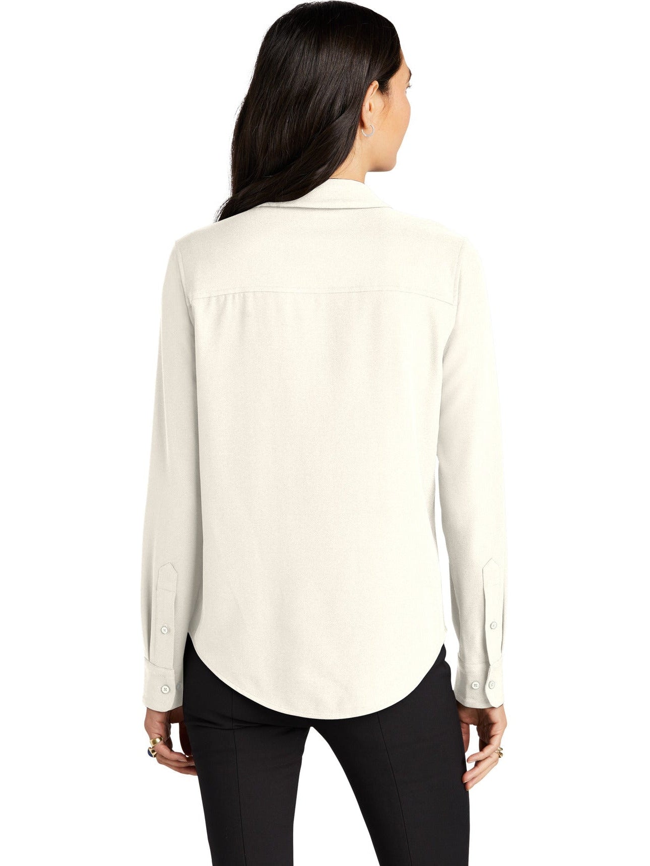no-logo MERCER+METTLE Ladies Stretch Crepe Long Sleeve Camp Blouse-Regular-Mercer Mettle-Thread Logic