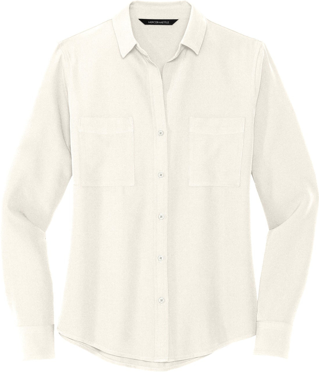 MERCER+METTLE Ladies Stretch Crepe Long Sleeve Camp Blouse