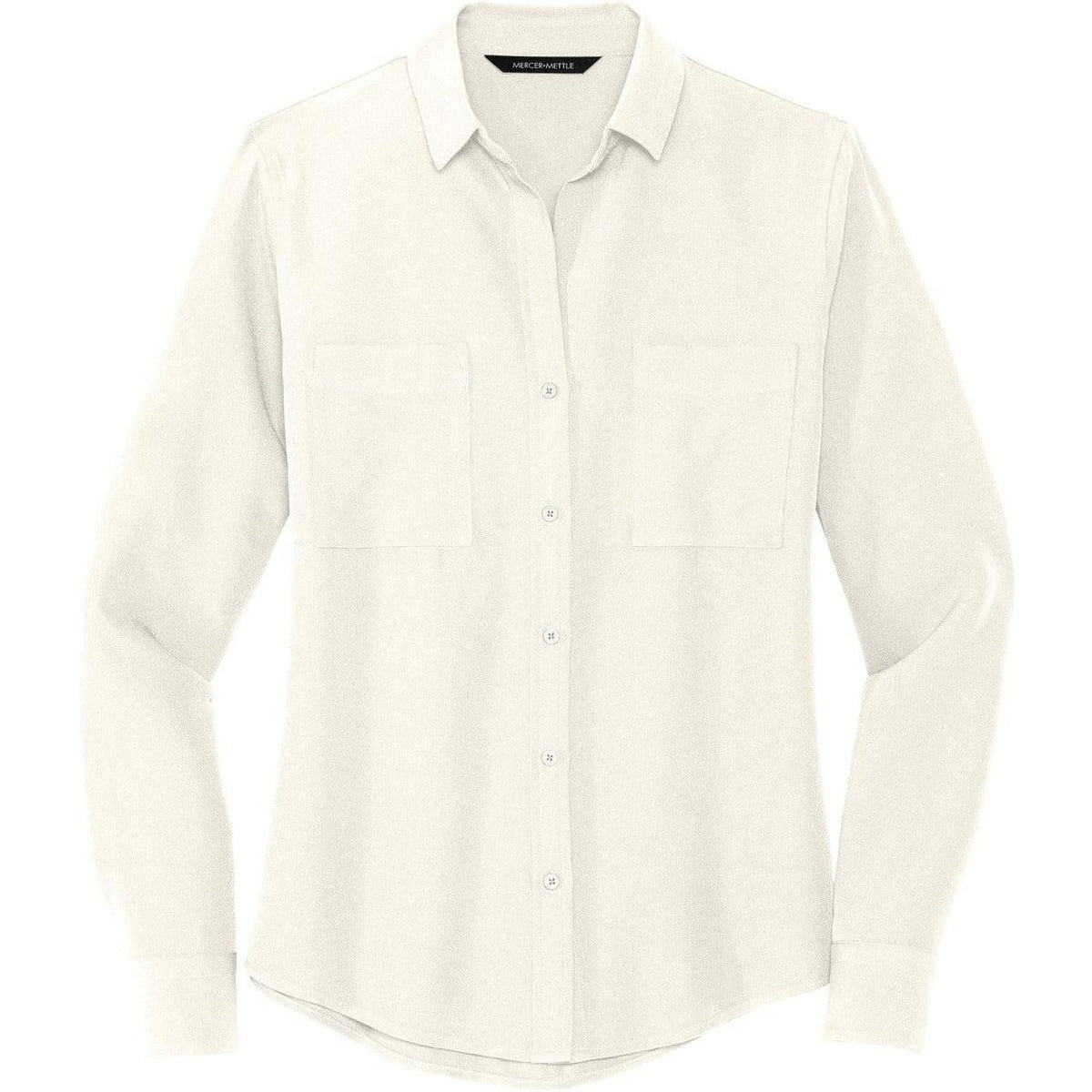 no-logo MERCER+METTLE Ladies Stretch Crepe Long Sleeve Camp Blouse