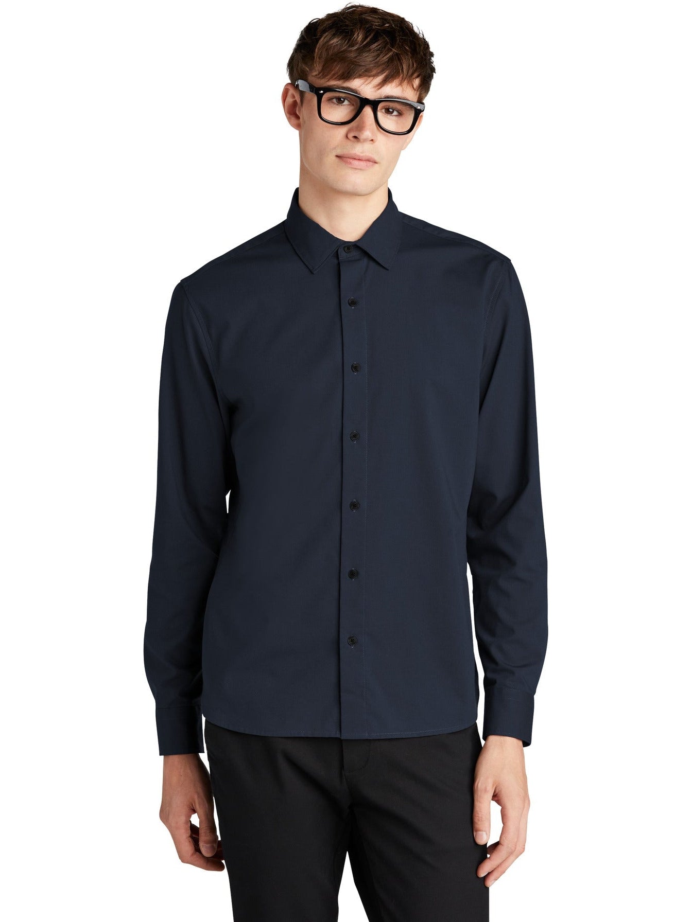 no-logo MERCER+METTLE Long Sleeve Stretch Woven Shirt-Regular-Mercer Mettle-Thread Logic