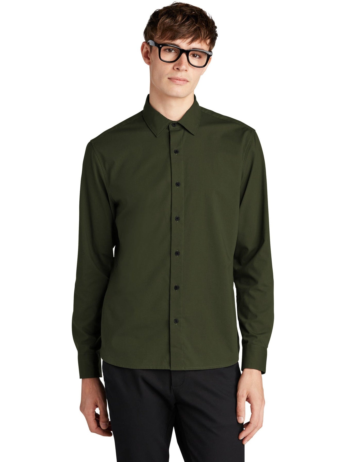 no-logo MERCER+METTLE Long Sleeve Stretch Woven Shirt-Regular-Mercer Mettle-Thread Logic