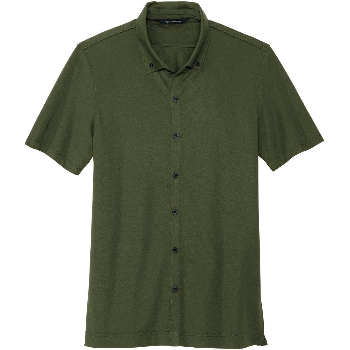 no-logo MERCER+METTLE Stretch Pique Full-Button Polo