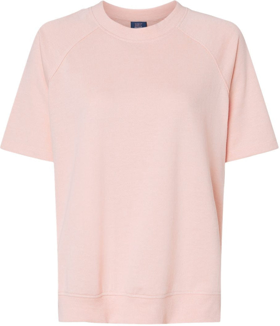 MV Sport Ladies French Terry Short Sleeve Crewneck Pullover-Apparel-MV Sport-Cameo Pink-S-Thread Logic