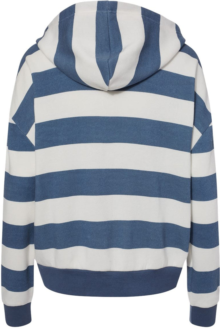 no-logo MV Sport Ladies Striped Fleece Boxy Hooded Sweatshirt-Fleece-MV Sport-Thread Logic