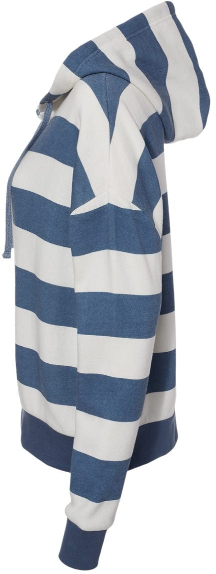 no-logo MV Sport Ladies Striped Fleece Boxy Hooded Sweatshirt-Fleece-MV Sport-Thread Logic