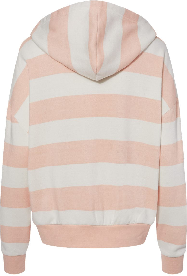 no-logo MV Sport Ladies Striped Fleece Boxy Hooded Sweatshirt-Fleece-MV Sport-Thread Logic