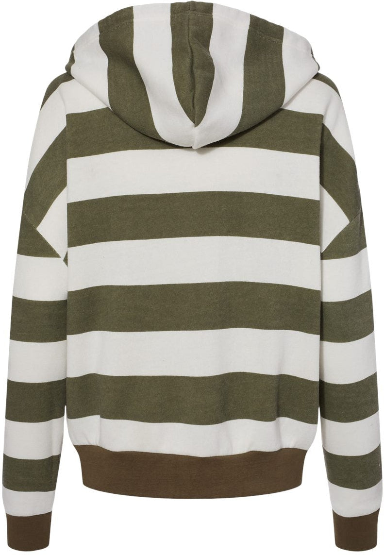 no-logo MV Sport Ladies Striped Fleece Boxy Hooded Sweatshirt-Fleece-MV Sport-Thread Logic