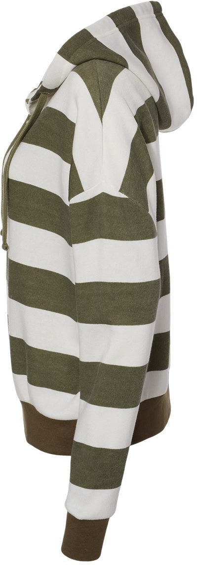no-logo MV Sport Ladies Striped Fleece Boxy Hooded Sweatshirt-Fleece-MV Sport-Thread Logic