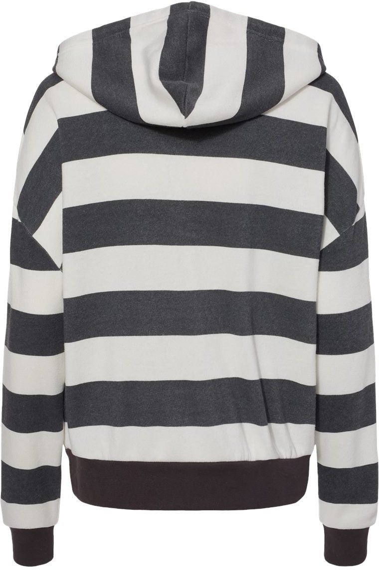 no-logo MV Sport Ladies Striped Fleece Boxy Hooded Sweatshirt-Fleece-MV Sport-Thread Logic