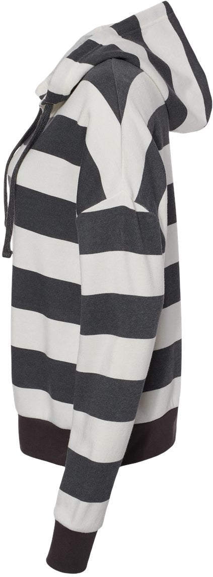 no-logo MV Sport Ladies Striped Fleece Boxy Hooded Sweatshirt-Fleece-MV Sport-Thread Logic