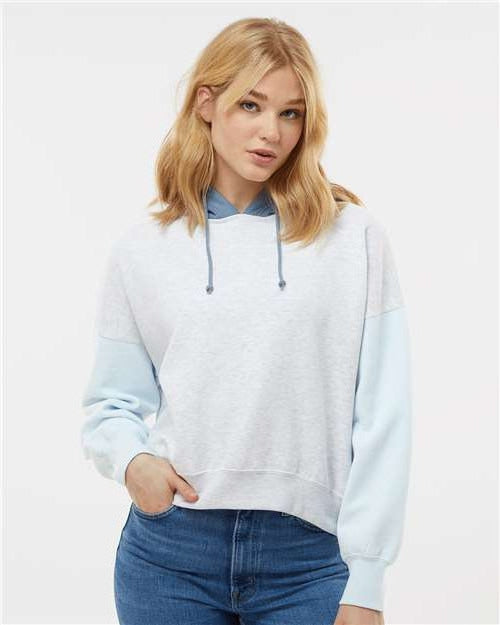 no-logo MV Sport Ladies Sueded Fleece Colorblocked Crop Hooded Sweatshirt-Apparel-MV Sport-Thread Logic