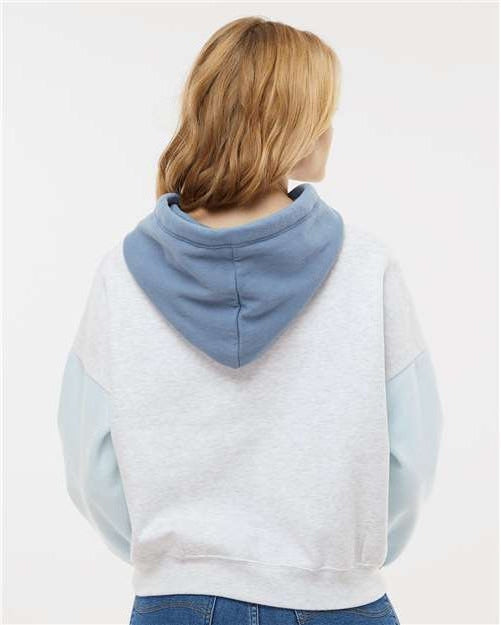 no-logo MV Sport Ladies Sueded Fleece Colorblocked Crop Hooded Sweatshirt-Apparel-MV Sport-Thread Logic