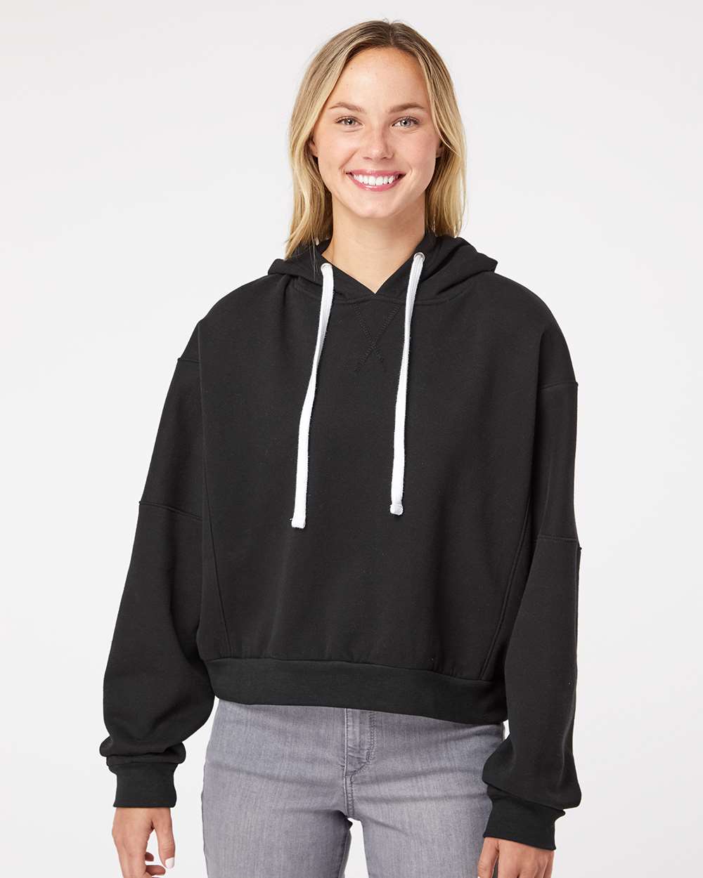 no-logo MV Sport Ladies Sueded Fleece Cropped Hooded Sweatshirt-Fleece-MV Sport-Thread Logic