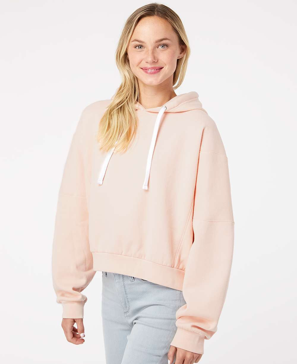 no-logo MV Sport Ladies Sueded Fleece Cropped Hooded Sweatshirt-Fleece-MV Sport-Thread Logic