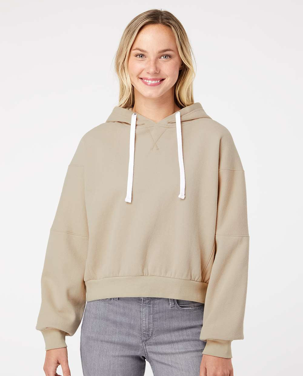 no-logo MV Sport Ladies Sueded Fleece Cropped Hooded Sweatshirt-Fleece-MV Sport-Thread Logic