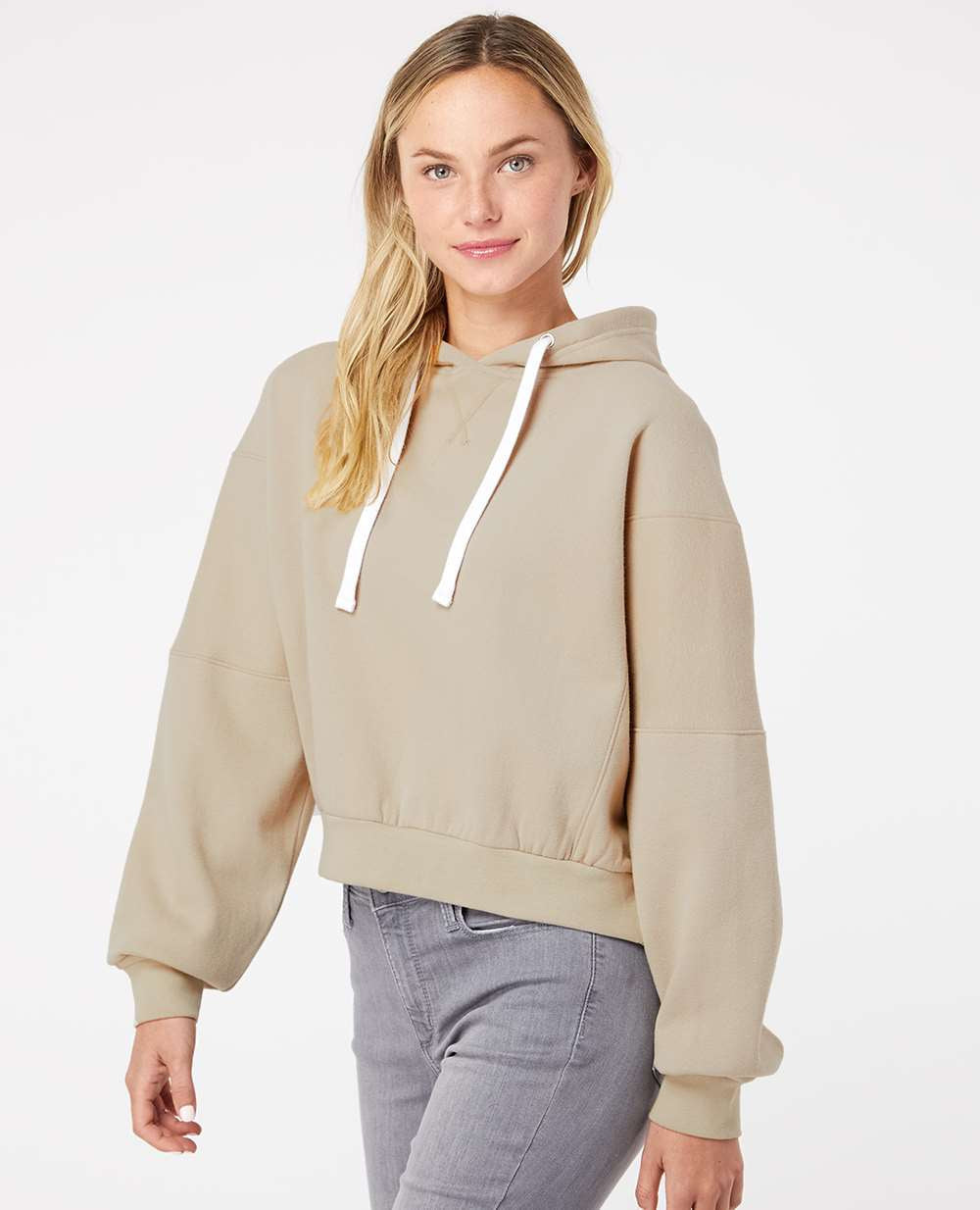 no-logo MV Sport Ladies Sueded Fleece Cropped Hooded Sweatshirt-Fleece-MV Sport-Thread Logic