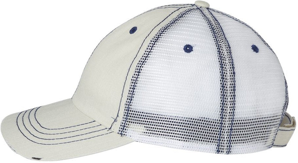 no-logo Mega Cap Herringbone Trucker Cap-Caps-Mega Cap-Thread Logic