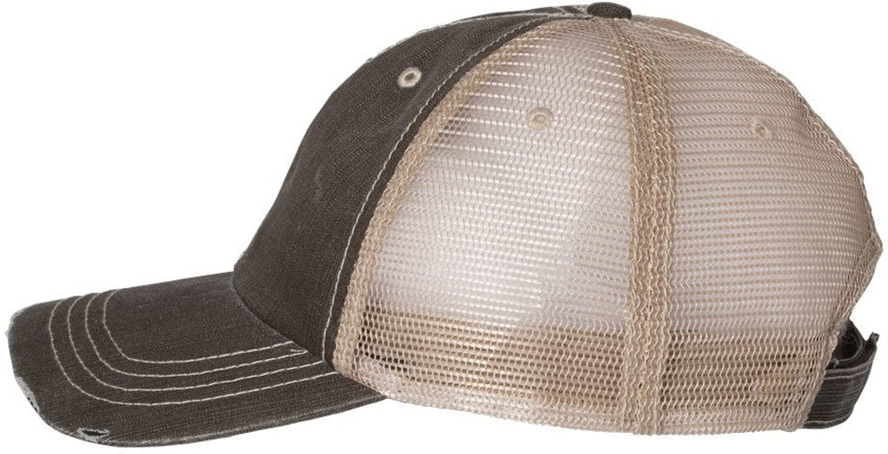 no-logo Mega Cap Herringbone Trucker Cap-Caps-Mega Cap-Thread Logic